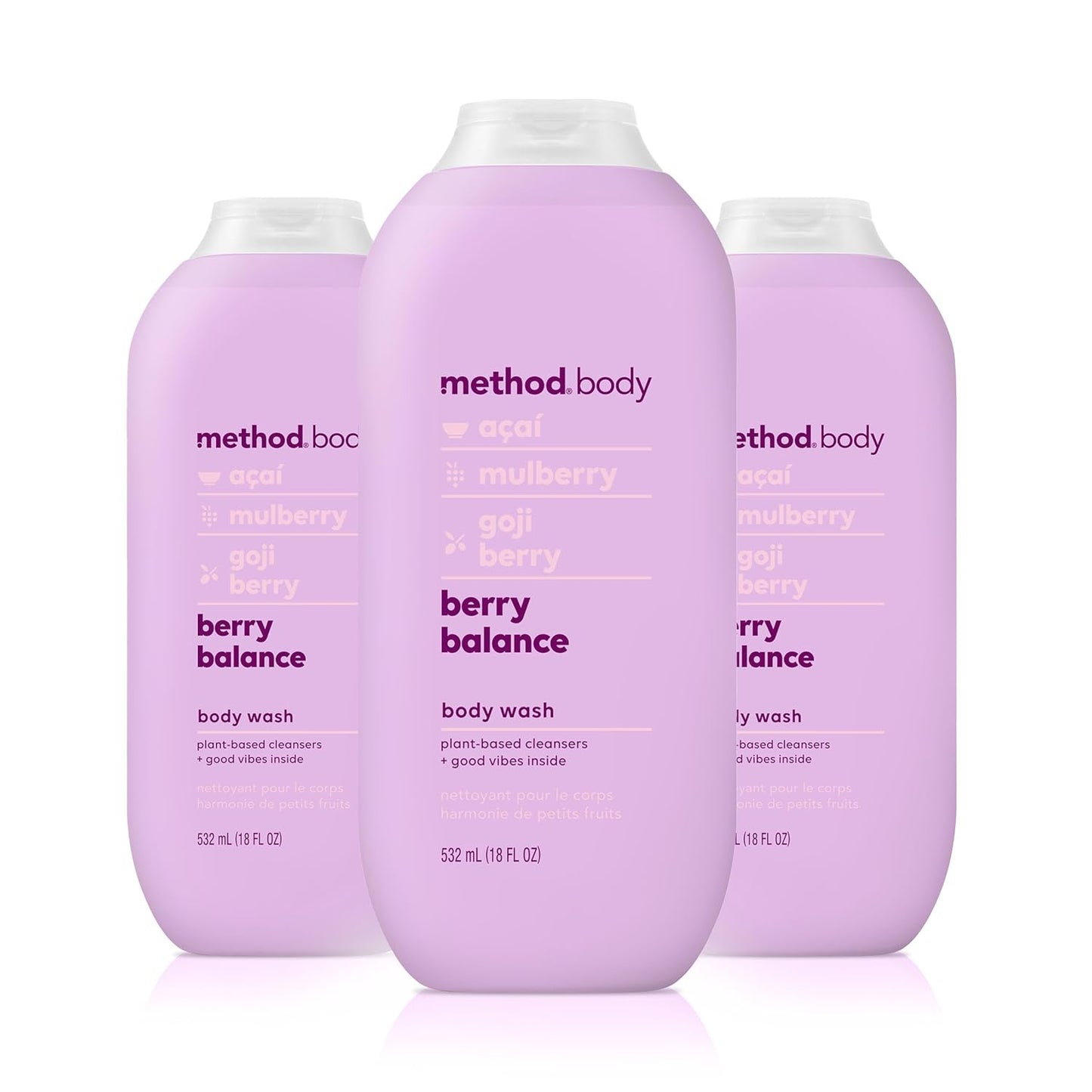 Body Wash, Berry Balance, 18 Ounces (Pack of 3)