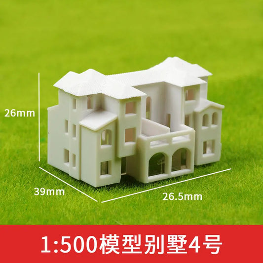 2Pcs Miniature House Miniature City Scenery 1/500 1/800 HO Scale Model Train OO Gauge Railway Accessories Model Building Diorama