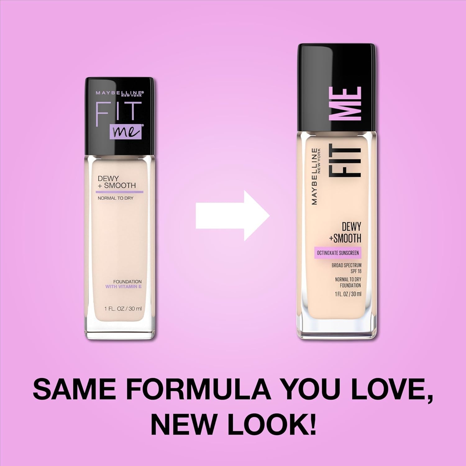 Fit Me Dewy + Smooth Liquid Foundation Makeup, Natural Beige, 1 Count (Packaging May Vary)