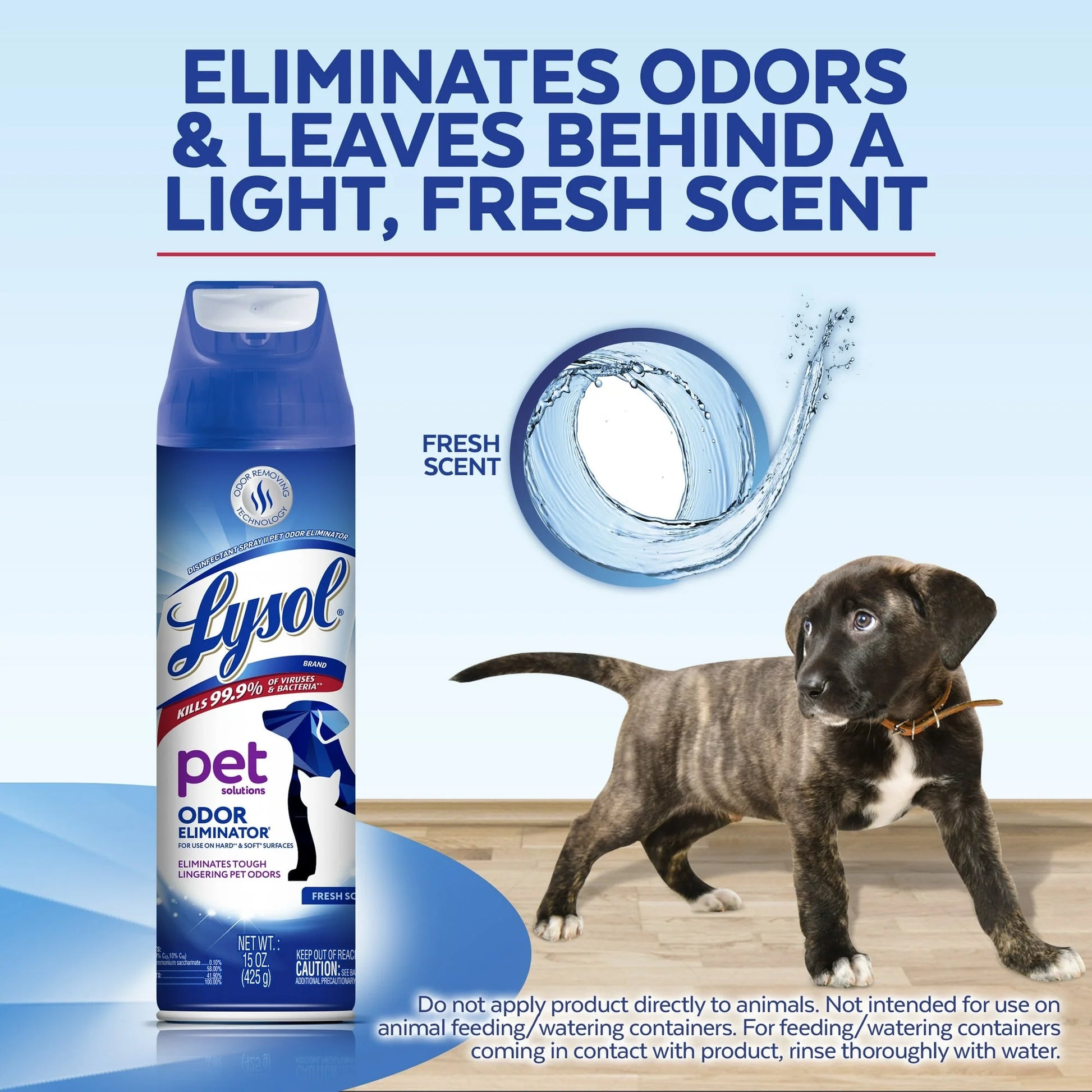 Pet Odor Eliminator Spray, Sanitizing and Disinfecting Spray for Pet Odors, 15Oz (2 Pack)