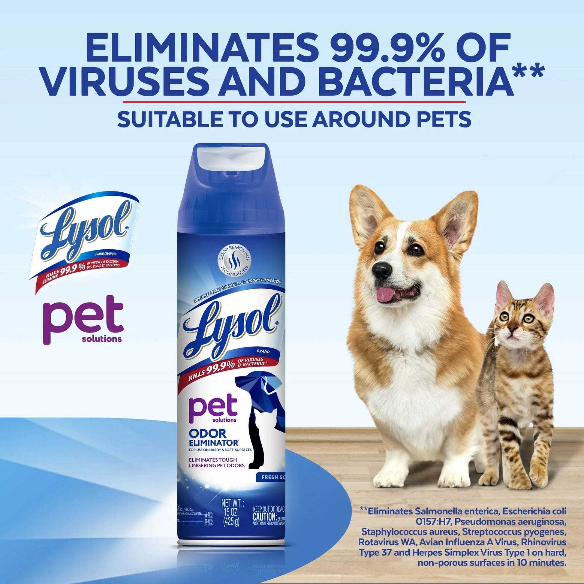 Pet Odor Eliminator Spray, Sanitizing and Disinfecting Spray for Pet Odors, 15Oz (2 Pack)